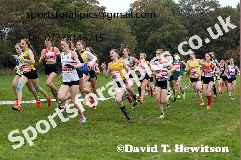 Womens under-17s 2021 National Cross Country Relays, Berry Hill Park, Mansfield. Photo: David T. Hewitson/Sports for All Pics